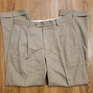 Mens Brooks Brothers 33 x 30 Khaki Dress Pants